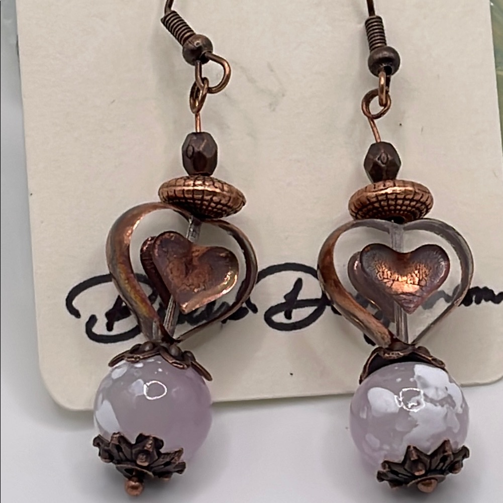 Elegant Copper Heart Earrings